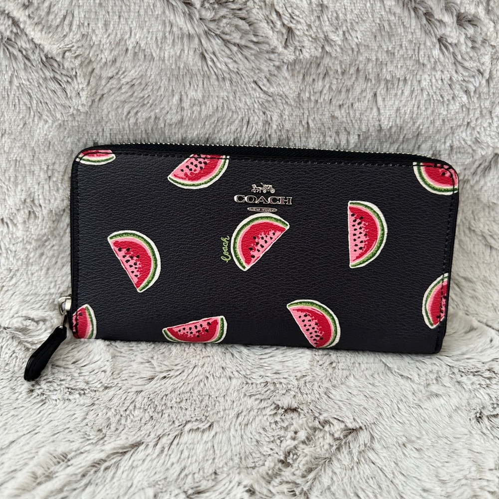 Coach zippered watermelon wallet